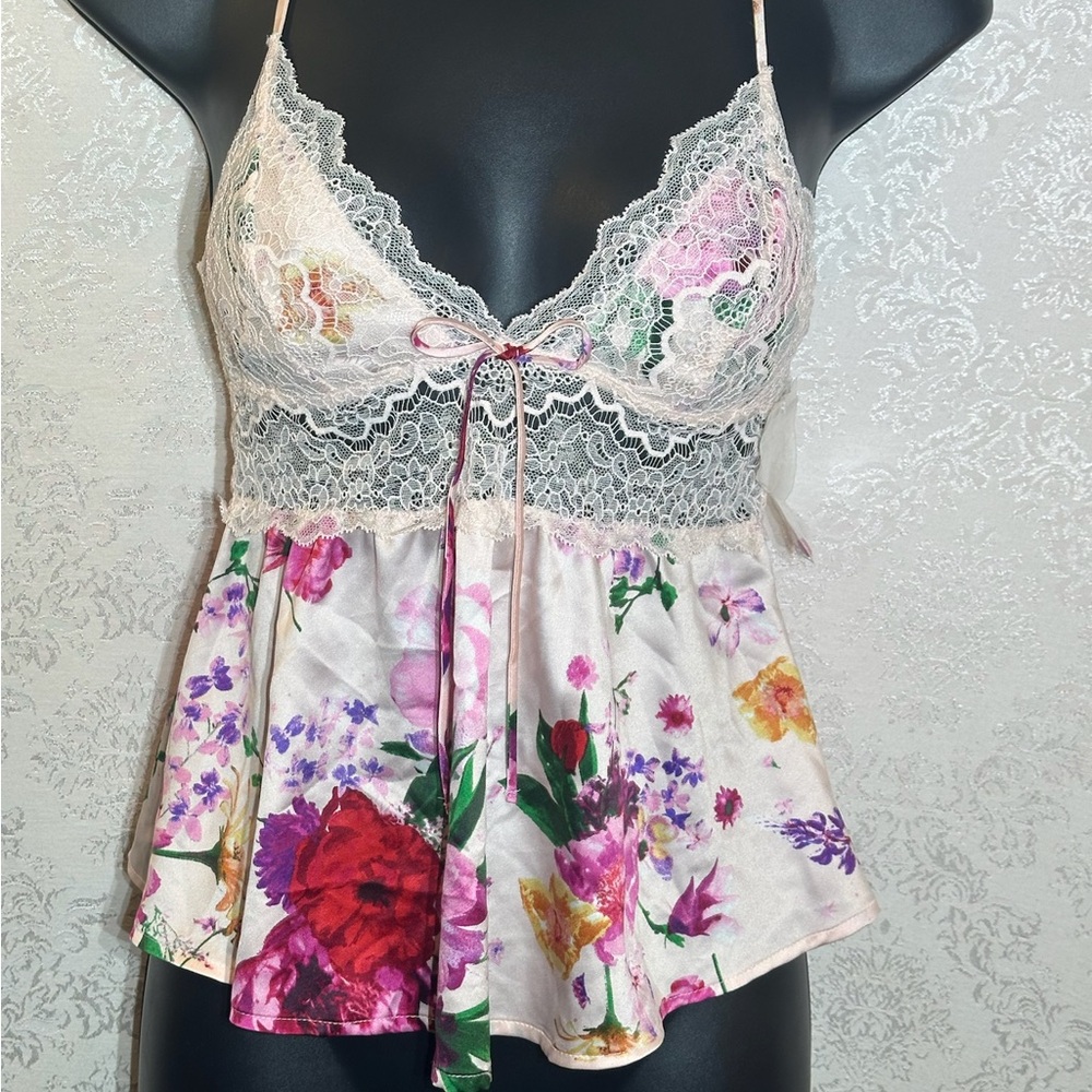 Pink Floral Victoria’s Secret Babydoll/Cami Top